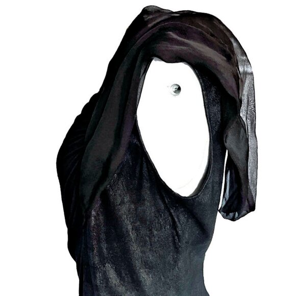 RICK OWENS Vintage 2012 One-Shoulder Strapless Top Silk & Lamb Leather - Picture 8 of 14